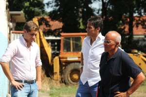 Luciano Camilli con il direttore sportivo Angelucci e il team manager Raspoli