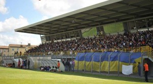 La tribuna dello stadio Enrico Rocchi