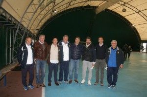 Fimiani, Peruzzi e i dirigenti del Calcio Tuscia