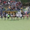 La curva dei tifosi gialloblu in trasferta a Soriano, un anno fa