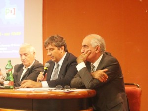 Da sinistra: il sindaco di Terni Di Girolamo, l'assessore regionale Refrigeri e quello viterbese Ricci