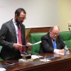 Aldo Fabbrini (a destra) con il segretario provinciale del Pd Andrea Egidi