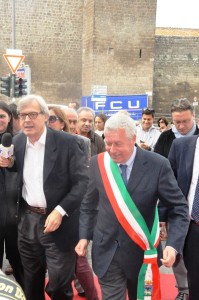Il sindaco Michelini con Vittorio Sgarbi