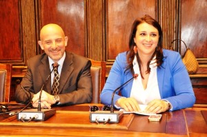 Il vice sindaco Luisa Ciambella con Andrea, amministratore di Italdata