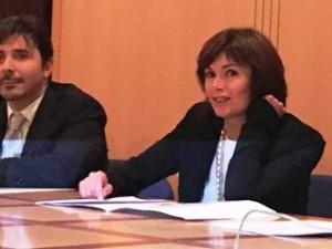 Stefania Palamides con il direttore di Unindustria Viterbo, David Delli iaconi