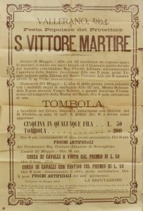 Il manifesto del 1894 per la festa di San Vittore