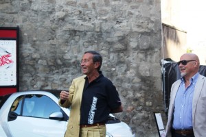 L'ex presidente della Camera Gianfranco Fini in occasione di una sua visita a Viterbo due anni per Caffeina