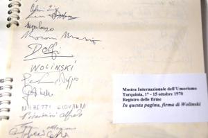 Il registro delle firme della mostra del 1970