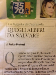L'editoriale sulla prima pagina del Corriere della Sera di Roma