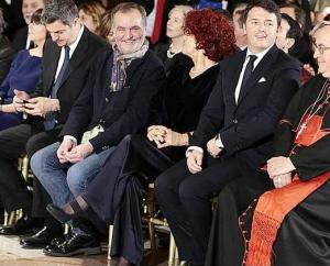Il vicepresidente del Senato Roberto Calderoli (secondo da sinistra)