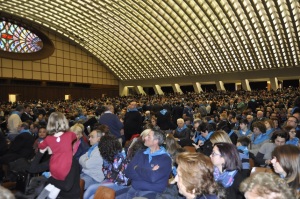 La sala gremita dai 7mila cooperatori provenienti da tutta Italia