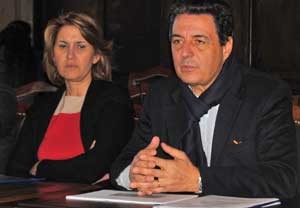 Giulio Marini con Cinzia Marzoli, consigliera di amministrazione dimissionaria di Talete
