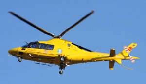 L'elicottero del 118 intervenuto a Pescia Romana