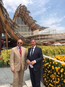 Il sindaco di Caprarola telliferi e il presidente della Camera di commercio Domenico Merlani all'Expo di Milano