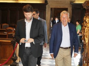 Il ministro Dario Franceschini con il sindaco Leonardo Michelini