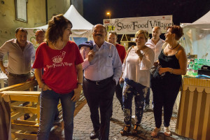 Oscar Farinetti, fondatore di Eataly, in visita allo Slow food village
