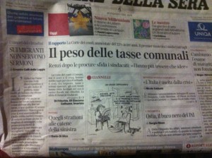 Le tasse comunali sulla prima pagina del Corriere della Sera di domenica