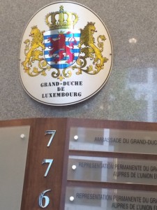 La targa del Gran ducato del Lussemburgo a Bruxelles