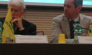 Il procuratore Gian Carlo Caselli con il presidente di Coldiretti Viterbo, Mauro Pacifici