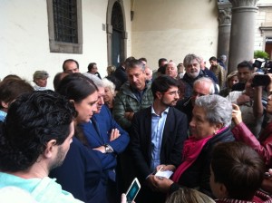 Maria Laura Calcagnini (Aforsat) con sindaco e vicesindaco