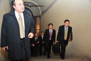L'arrivo della delegazione cinese a Palazzo dei Priori
