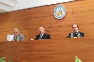 I vertici della Banca di Viterbo: da sinistra, Massimo Caporossi, Vincenzo Fiorillo e Roberto Migliorati