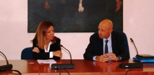 Il direttore generale Alessandra Moscatelli con il rettore Alessandro Ruggieri