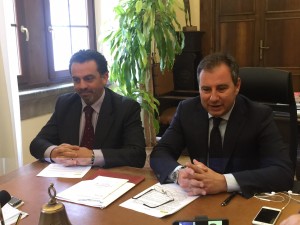 Domenico Merlani con Francesco Monzillo, segretario generale dell'ente camerale (a sinistra)