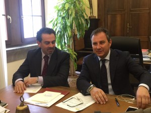 Francesco Monzillo (a sinistra) e Domenico Merlani, rispettivamente segretario e presidente della Camera di commercio di Viterbo