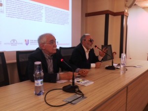 Il professor Giulio Ferroni con il commissario straordinario Paolo Pelliccia