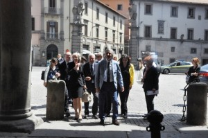L'arrivo del ministro Giannini a Palazzo dei Priori