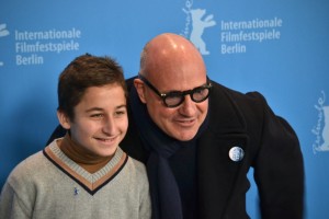 Samuele Puccillo, protagonista di Fuocoammare, con il regista Gianfranco Rosi
