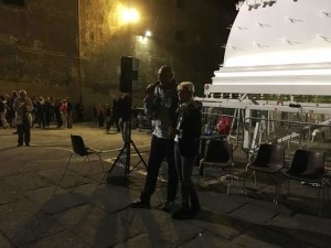 Il capofacchino Sandro Rossi con la consigliera Maria Rita De Alexandris