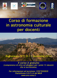 Locandina corso astronomia Bagnoregio